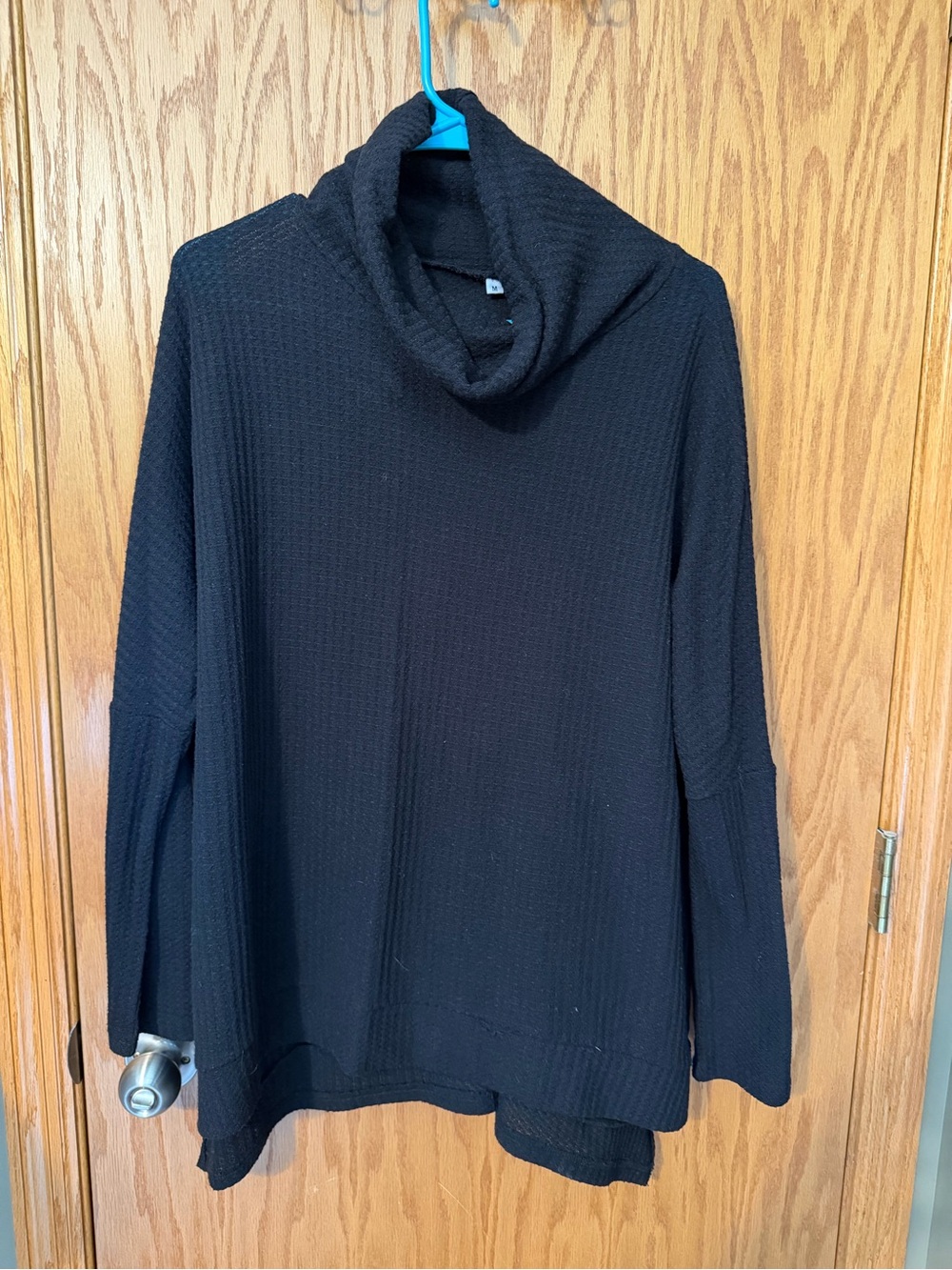 Black Cowl Neck Long Sleeve Knit Top